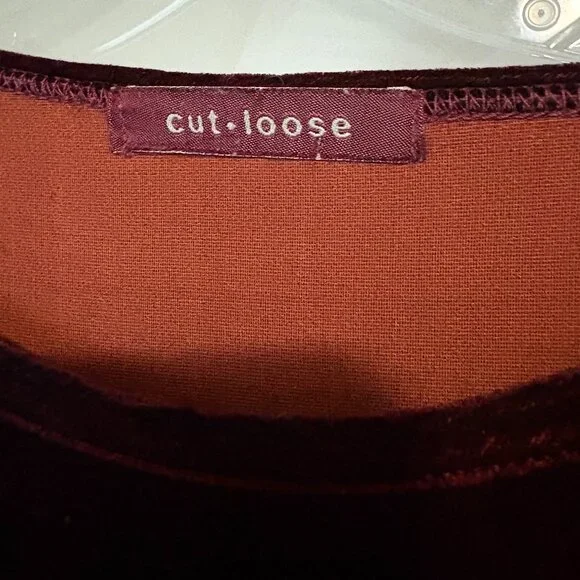 Cut Loose Ruby Velvet Tunic One Size Washable Silk Blend EUC - Picture 4 of 6